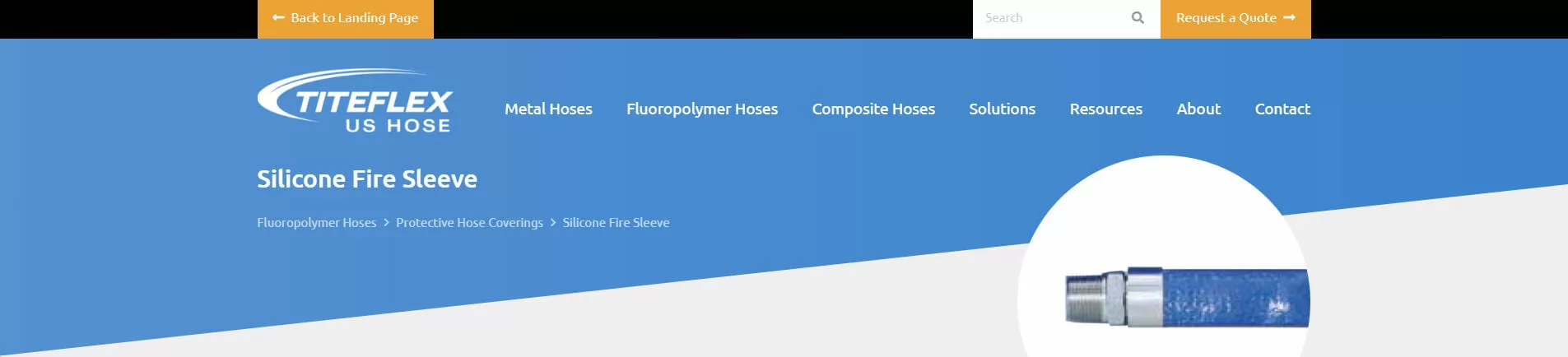 Titeflex US Hose - Silicone Fire Sleeve for Fluoropolymer Hose Systems