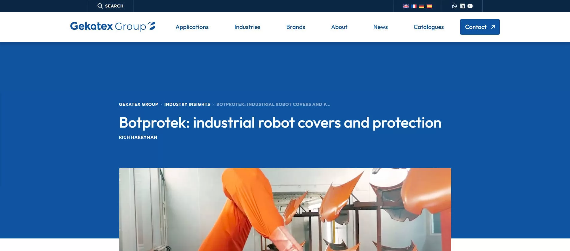 Botprotek Gekatex Industrial Robot Cover Supplier and Manufacturer UK
