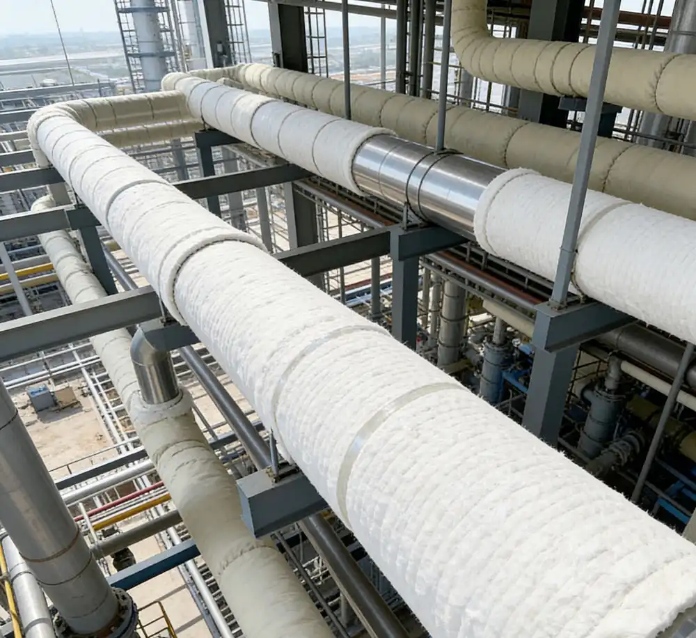 High temperature pipe insulation wrap