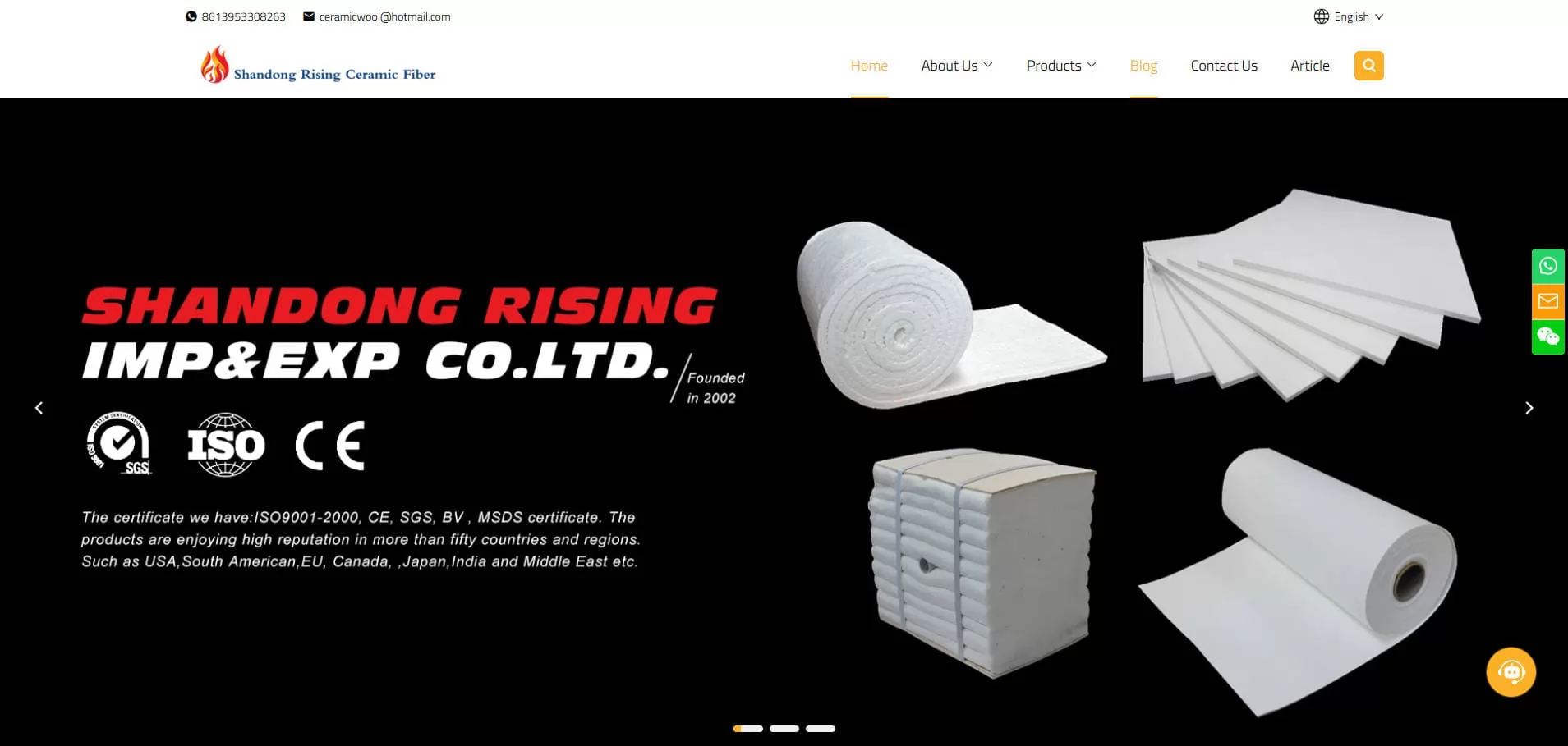 Shandong Rising Ceramic Fiber Blanket Manufacturer Factory in Zibo China