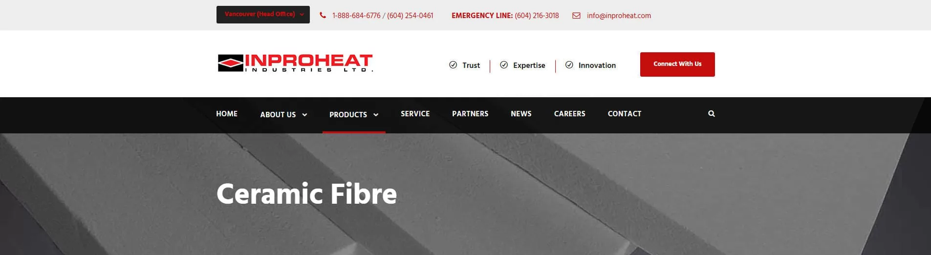 Inproheat Industries ceramic fibre insulation supplier Canada