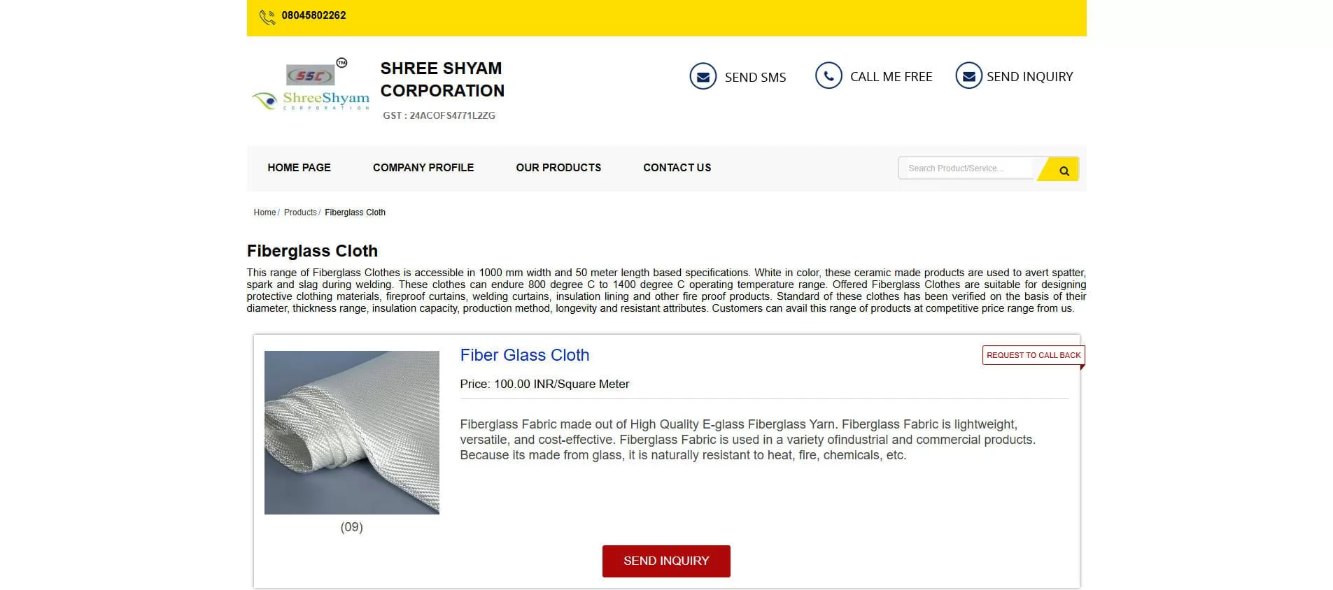 SSC Fiberglass Products - Fiberglass Cloth Manufacturers in India