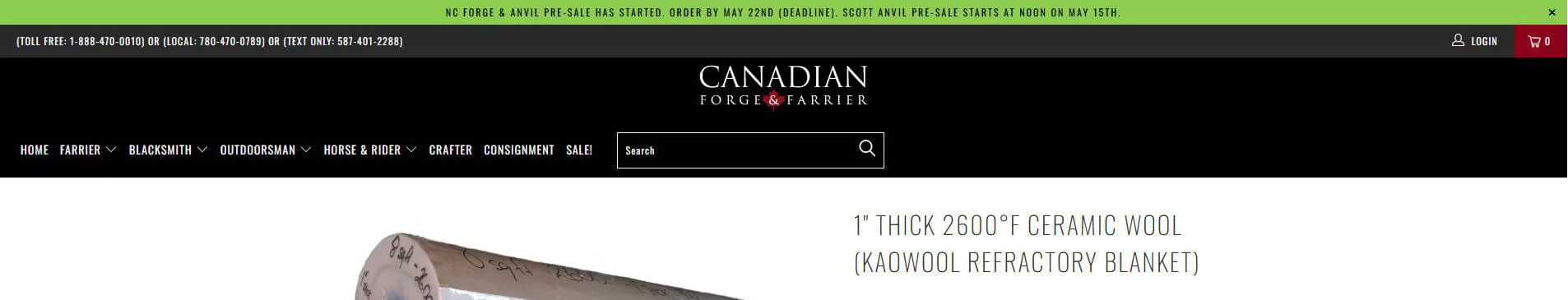 Canadian Forge and Farrier ceramic fiber forge liner insulation supplier