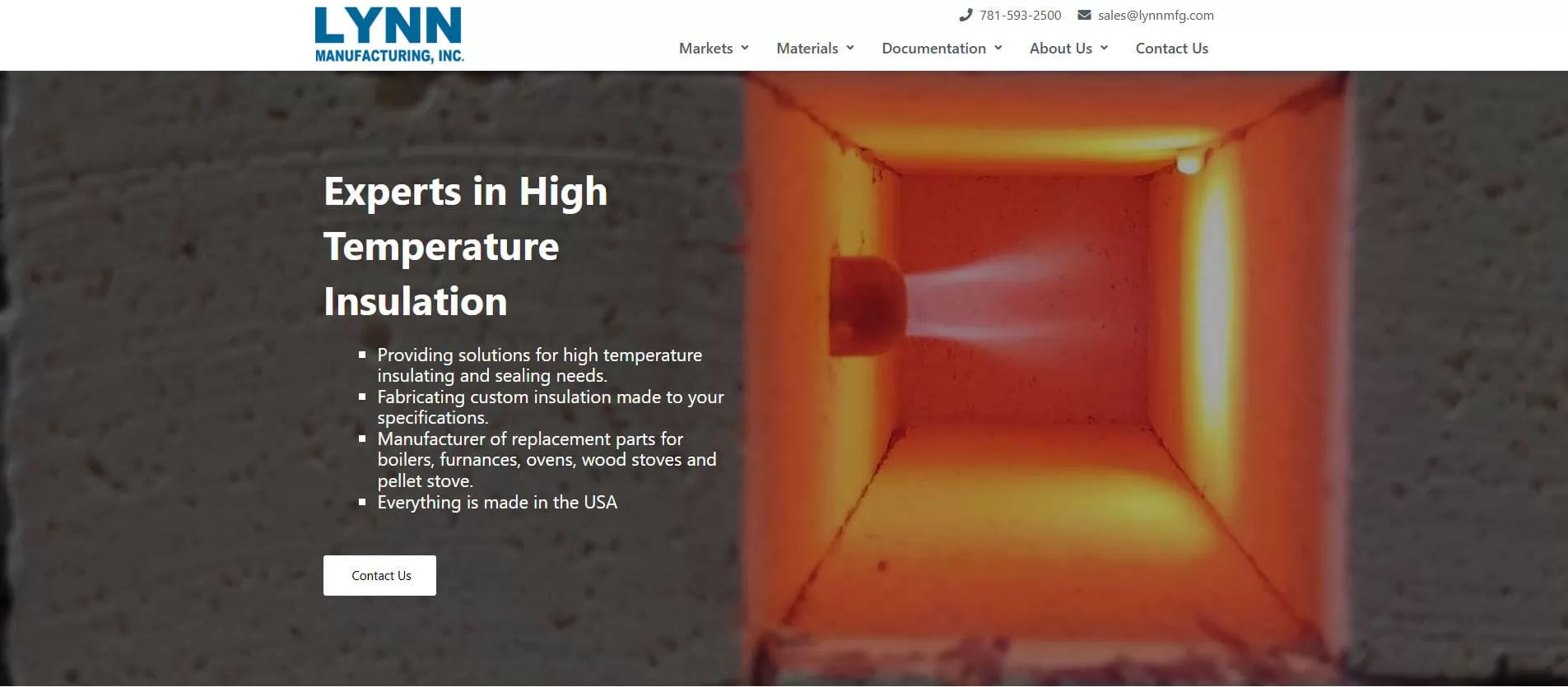 Lynn Manufacturing Ceramic Fiber Blanket Fabricator Massachusetts USA