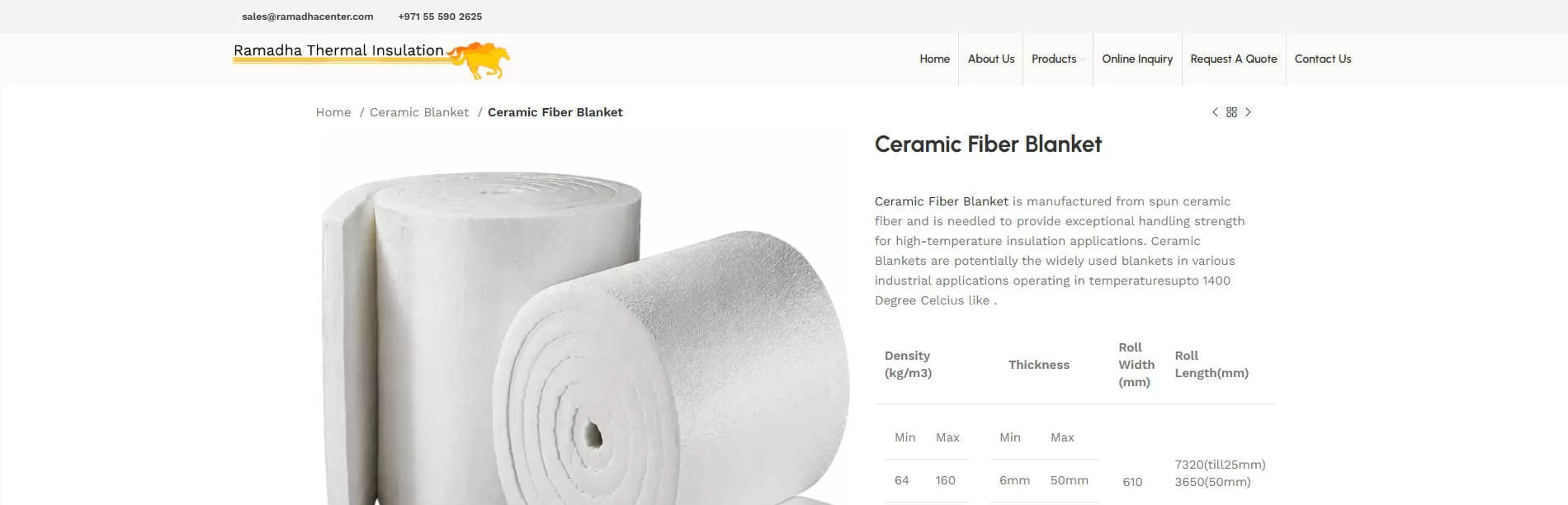 Rockwool UAE Ceramic Fiber Blanket Supplier for Industrial Insulation